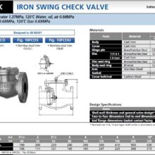 Iron Swing Check valve Kitz 10FCO Datasheet