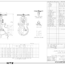 Globe valve 150SPBO Kitz Dimension